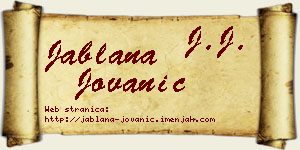 Jablana Jovanić vizit kartica